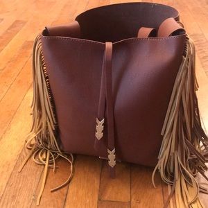 Madden Girl fringe handbag never used tan/chestnut